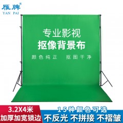 雁牌网红直播3.2X4m加厚绿色抠像布幕布照相摄影棚拍照摄影背景布