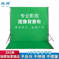 雁牌网红直播3x2m加厚绿色抠像布幕布照相摄影棚拍照摄影背景布