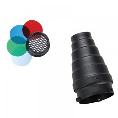 VISICO韦思 4种色片蜂巢点光源局部高光束光筒猪鼻子 人像摄影