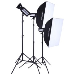 欧宝 TTF400W三灯套装 摄影灯套装 专业影室闪光灯摄影器材