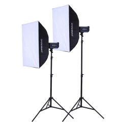 欧宝 猎虎4-400W双灯 专业摄影闪光灯 摄影器材摄影灯棚套装